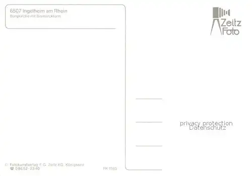 AK / Ansichtskarte Ingelheim_Rhein Burgkirche Bismarckturm Ingelheim Rhein