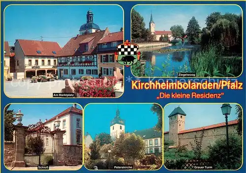 AK / Ansichtskarte Kirchheimbolanden Grauer Turm Peterskirche Marktplatz Schloss Kirchheimbolanden
