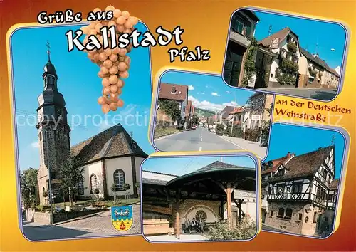 AK / Ansichtskarte Kallstadt_Rheinland Pfalz Kirche Fachwerk Panorama Kallstadt_Rheinland Pfalz