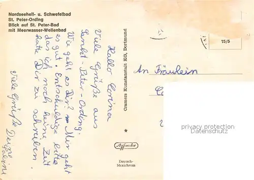 AK / Ansichtskarte St_Peter Ording Blick auf St Peter Bad mit Meerwasserwellenbad Duenen St_Peter Ording