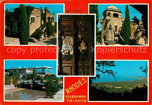 AK / Ansichtskarte Trianta Hotel Filerimos Kloster Kirche Heiligenbild Panorama Meerblick 