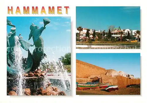 AK / Ansichtskarte Hammamet Brunnen Skulpturen Hotels Stadtmauer Festung Hammamet