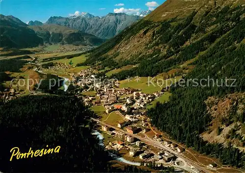 AK / Ansichtskarte Pontresina Panorama mit Crasta Mora Albula Alpen Pontresina