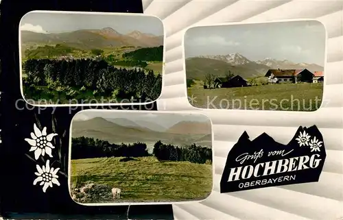 AK / Ansichtskarte Hochberg_Siegsdorf Pension Reitthaler Haus Aign Landschaftspanorama Alpen 