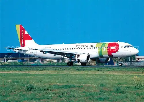 AK / Ansichtskarte Flugzeuge_Zivil Tap Air Portugal A320 214 CS TNJ c n 1181 Flugzeuge Zivil