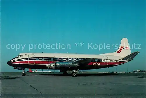 AK / Ansichtskarte Flugzeuge_Zivil Jersey European Viscount 815 G AVJB C N 375 Flugzeuge Zivil