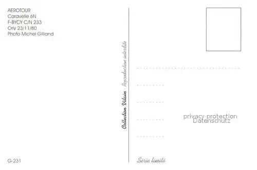 AK / Ansichtskarte Flugzeuge_Zivil Aerotur Caravelle 6N F BYCY C N 233 Flugzeuge Zivil