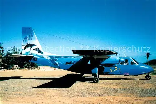 AK / Ansichtskarte Flugzeuge_Zivil Air Fiji BN 2A 21 Islander DQ FET cn 661  Flugzeuge Zivil