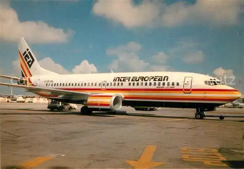 AK / Ansichtskarte Flugzeuge_Zivil Intereuropean Boeing 737 Flugzeuge Zivil