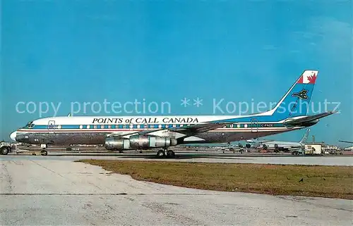 AK / Ansichtskarte Flugzeuge_Zivil Points of Call Canada Douglas DC 8 52 C FNZE c n 45985 Flugzeuge Zivil