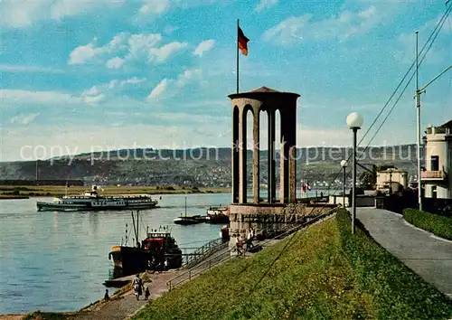 AK / Ansichtskarte Neuwied_Rhein Pegelturm Rheindampfer Neuwied Rhein