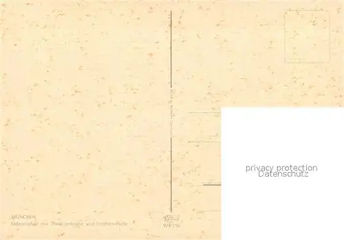 AK / Ansichtskarte Muenchen Odeonsplatz Theatinerkirche Feldherrnhalle Denkmal Reiterstandbild Muenchen