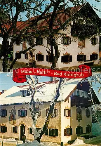AK / Ansichtskarte Bad_Kohlgrub Gaestehaus Pension Haus Kurbl im Sommer und im Winter Bad_Kohlgrub