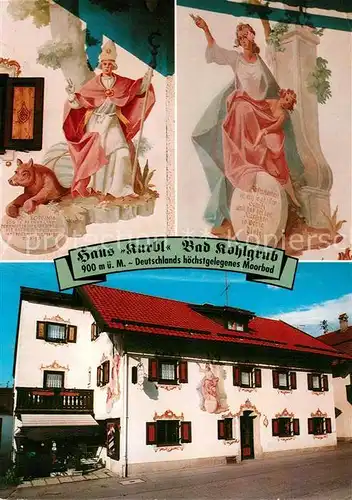 AK / Ansichtskarte Bad_Kohlgrub Gaestehaus Pension Haus Kurbl Fassadenmalerei Bad_Kohlgrub