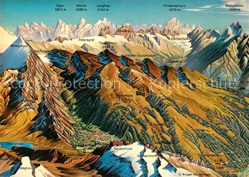 AK / Ansichtskarte Leukerbad Alpenpanorama aus der Vogelperspektive Leukerbad