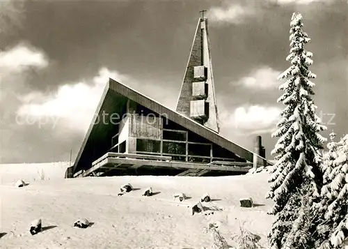 AK / Ansichtskarte Feldberg_Schwarzwald Kirche der Verklaerung Christi Architekt Rainer Disse Winterlandschaft Feldberg Schwarzwald