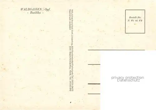 AK / Ansichtskarte Waldsassen Basilika Waldsassen