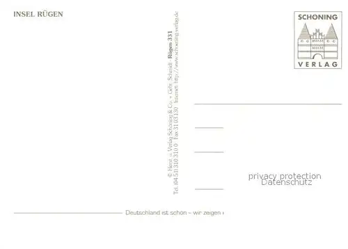 AK / Ansichtskarte Insel_Ruegen Reetdachhaus Leuchtturm Steilkueste Fischerboote Landkarte Insel Ruegen