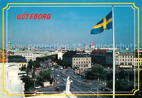 AK / Ansichtskarte Goeteborg Kungsportsplatsen Schwedische Flagge Goeteborg
