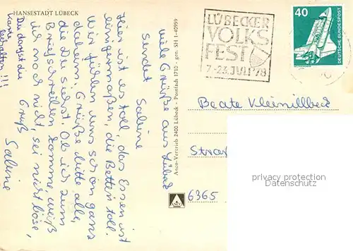 AK / Ansichtskarte Luebeck Hansestadt Fliegeraufnahme Luebeck