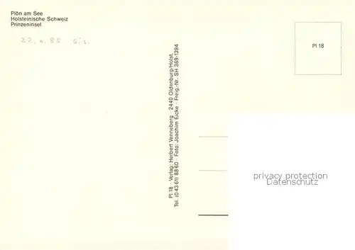 AK / Ansichtskarte Ploen_See Prinzeninsel Naturpark Holsteinische Schweiz Fliegeraufnahme Ploen_See