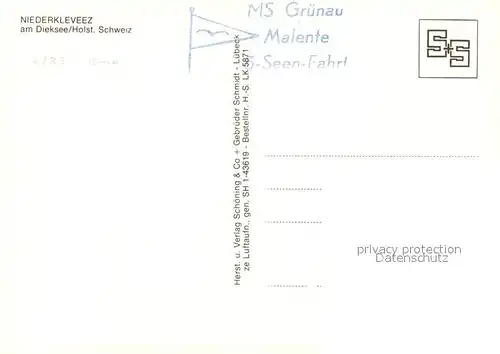 AK / Ansichtskarte Niederkleveez mit Dieksee Naturpark Holsteinische Schweiz Fliegeraufnahme Niederkleveez