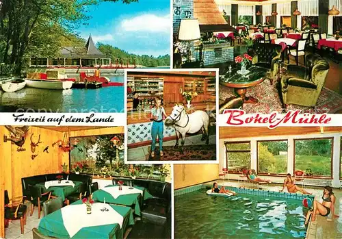 AK / Ansichtskarte Bokel_Elmshorn Naherholunsgebiet Bokel Muehle Hotel Restaurant Hallenbad Pony Bokel Elmshorn