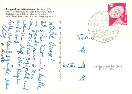 AK / Ansichtskarte Todtnauberg Berggasthaus Stuebenwasen Feldberggebiet Schwarzwald Wasserfall Todtnauberg