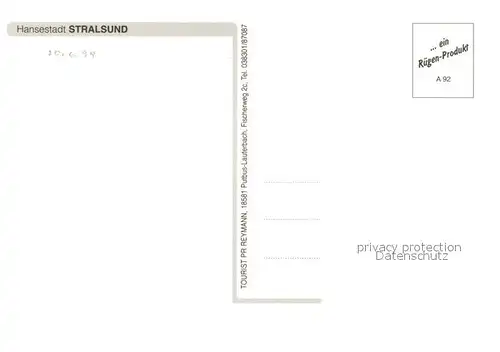 AK / Ansichtskarte Stralsund_Mecklenburg_Vorpommern Hansestadt Altstadt Zentrum Fliegeraufnahme Stralsund_Mecklenburg