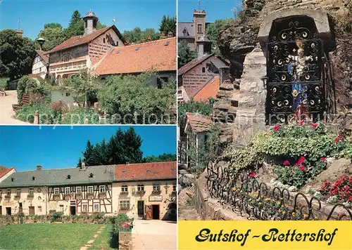 AK / Ansichtskarte Koenigstein_Taunus Gutshof Rettershof Cafe Restaurant Zum froehlichen Landmann Heiligenfigur Koenigstein_Taunus