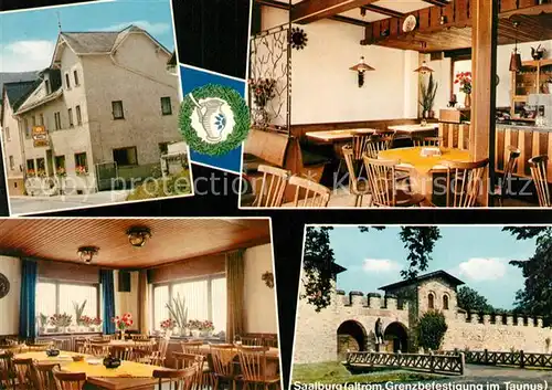 AK / Ansichtskarte Obernhain_Taunus Gaststaette Zum Taunus Saalburg altroemische Grenzbefestigung Obernhain Taunus
