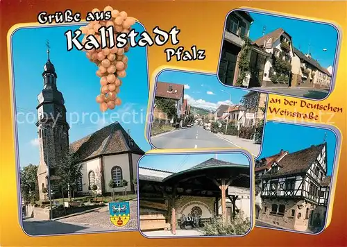 AK / Ansichtskarte Kallstadt_Rheinland Pfalz Kirche Fachwerkhaeuser Ortsansichten Kallstadt_Rheinland Pfalz