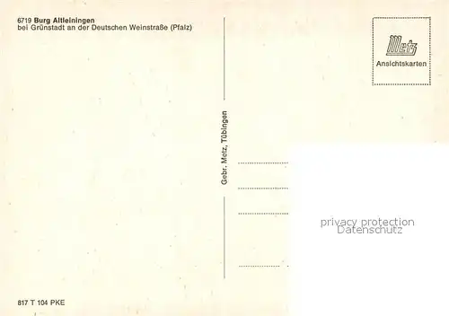 AK / Ansichtskarte Altleiningen Burg Ruine Schloss Altleiningen