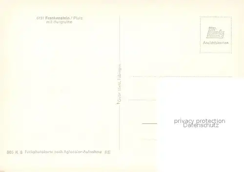 AK / Ansichtskarte Frankenstein_Pfalz Kirche Panorama Burgruine Frankenstein_Pfalz