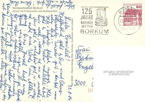 AK / Ansichtskarte Borkum_Nordseebad Strand Promenaden Musikpavillon Borkum_Nordseebad