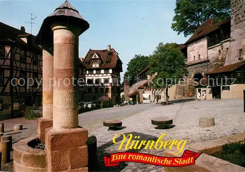 AK / Ansichtskarte Nuernberg Brunnen Fachwerkhaeuser Stadtmauer Nuernberg