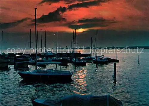 AK / Ansichtskarte Nonnenhorn Hafen Abendstimmung Nonnenhorn