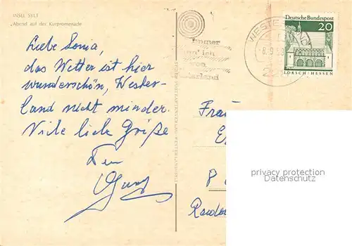 AK / Ansichtskarte Insel_Sylt Kurpromenade Abend Insel_Sylt