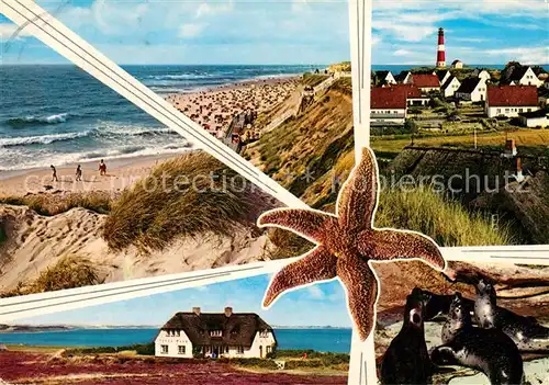 AK / Ansichtskarte Insel_Sylt Strand Friesenhaus Leuchtturm  Insel_Sylt