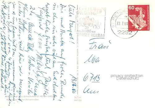 AK / Ansichtskarte Peter Ording_St Meerwasser Wellenschwimmbad Abend Peter Ording_St