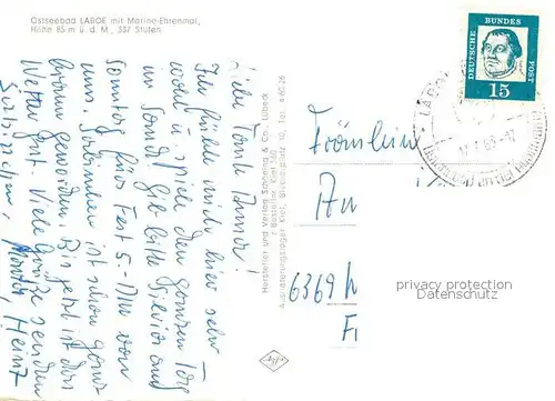 AK / Ansichtskarte Laboe Marine Ehrenmal Strand Laboe