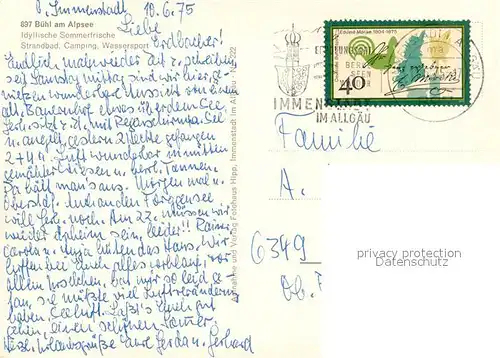 AK / Ansichtskarte Buehl_Alpsee Campingplatz Segelboote Strandbad Panorama Buehl Alpsee