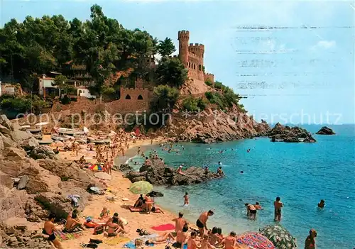 AK / Ansichtskarte Lloret_de_Mar Strand Burg Lloret_de_Mar