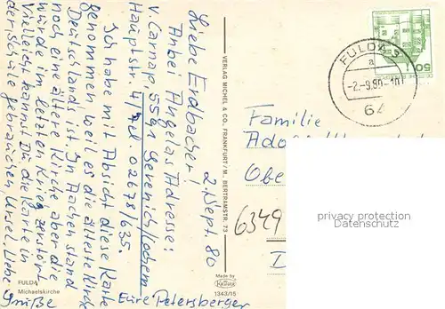 AK / Ansichtskarte Fulda Michaelskirche Fulda