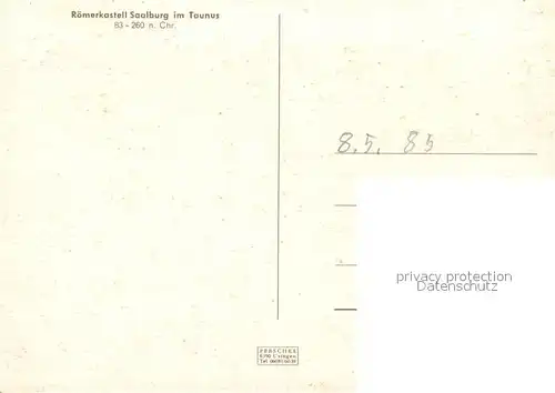 AK / Ansichtskarte Saalburg_Taunus Roemerkastell Saalburg Taunus