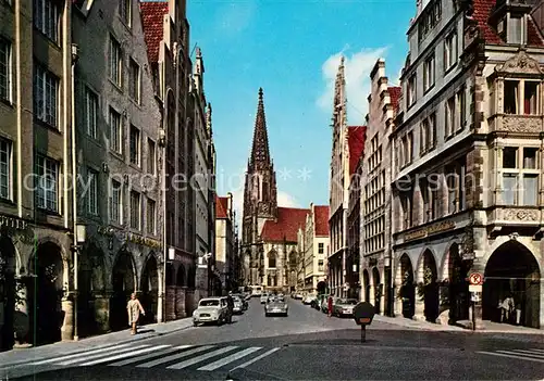 AK / Ansichtskarte Muenster_Westfalen Prinzipalmarkt Lambertikirche Muenster_Westfalen