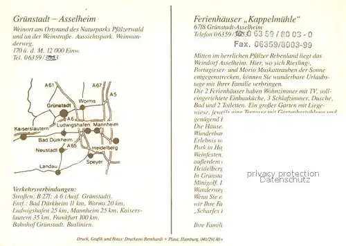 AK / Ansichtskarte Asselheim Ferienhaeuser Kappelmuehle Asselheim