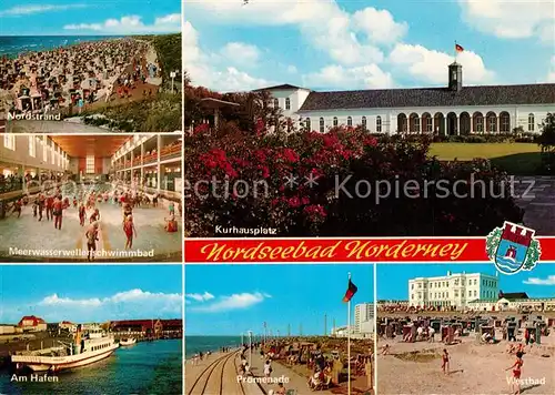 AK / Ansichtskarte Norderney_Nordseebad Nordstrand Kurhausplatz Hafen Promenade Meerwasserwellenschwimmbad Norderney_Nordseebad