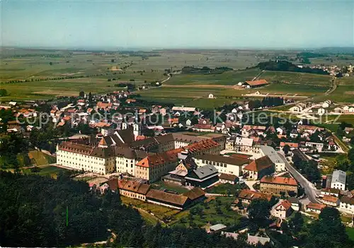 AK / Ansichtskarte Metten_Donau Fliegeraufnahme Benediktinerabtei Metten Donau