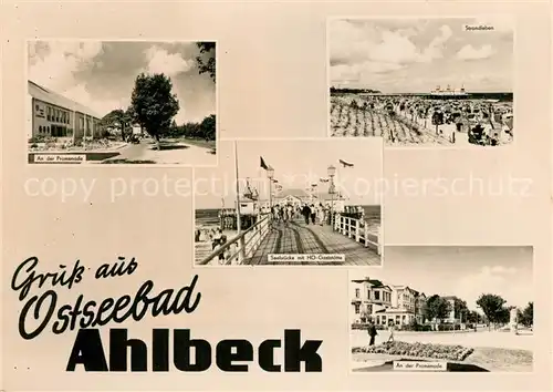 AK / Ansichtskarte Ahlbeck_Ostseebad An der Promenade Seebruecke HO Gaststaette Strandleben Ahlbeck_Ostseebad